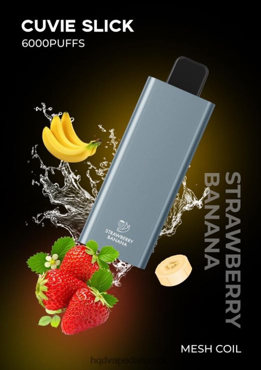 glat jordbærbanan HQD CUVIE SLICK 6000 pust 22D0XP32 - HQD vape Danmark