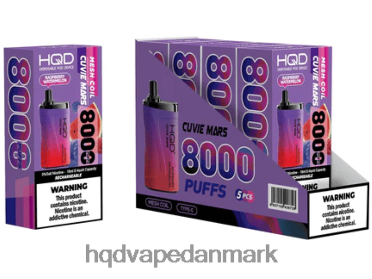hindbær vandmelon HQD CUVIE MARS engangs 22D0XP243 - HQD vape københavn