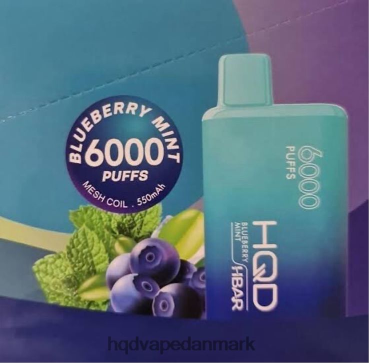 blåbær mynte HQD HBAR 6000 pust 22D0XP51 - HQD vape nicotine