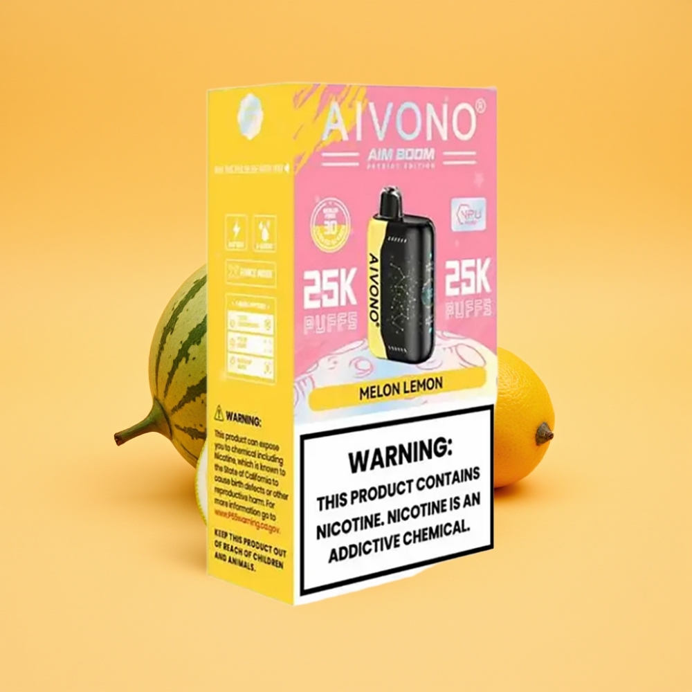 Aivono Aim Boom 25000 Puffs Engangs Vape Melon Citron med 28ml E-Liquid og Type-C Opladning
