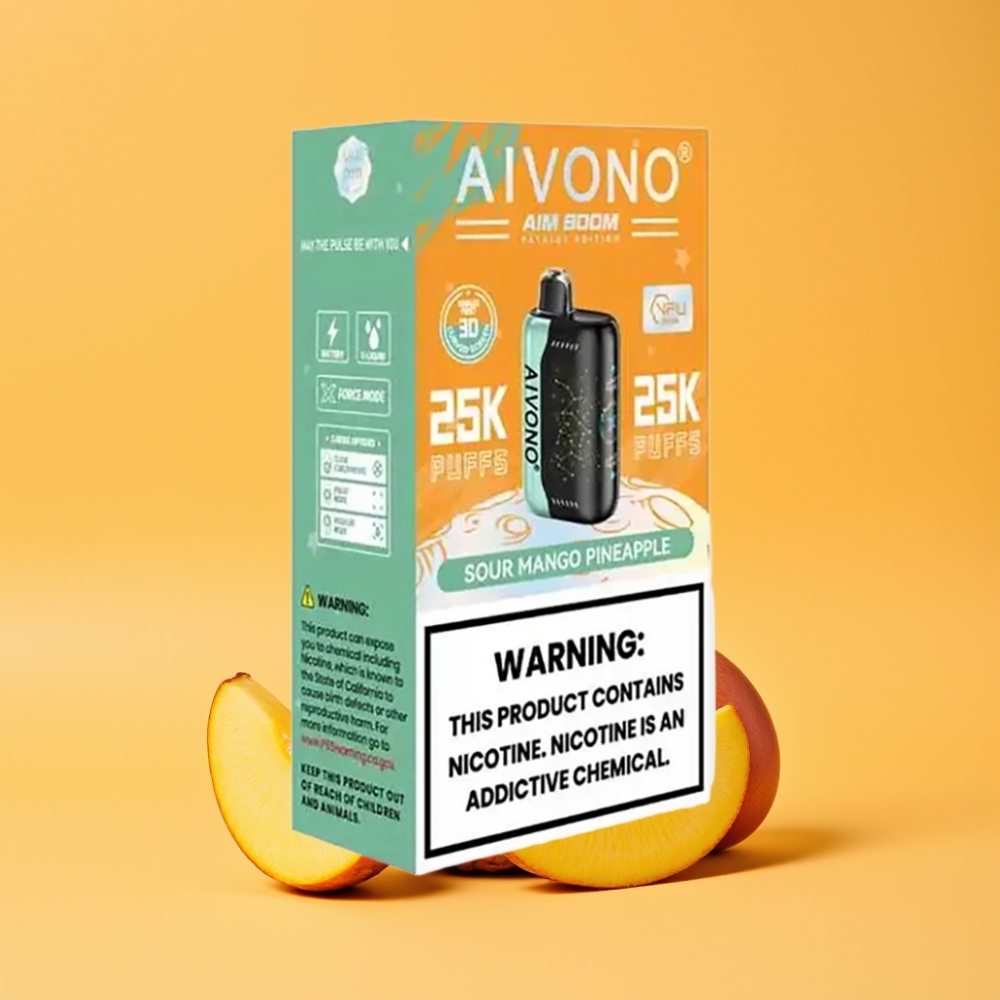 Aivono Aim Boom 25000 Puffs Engangs Vape Sur Mango Ananas 28ml 650mAh