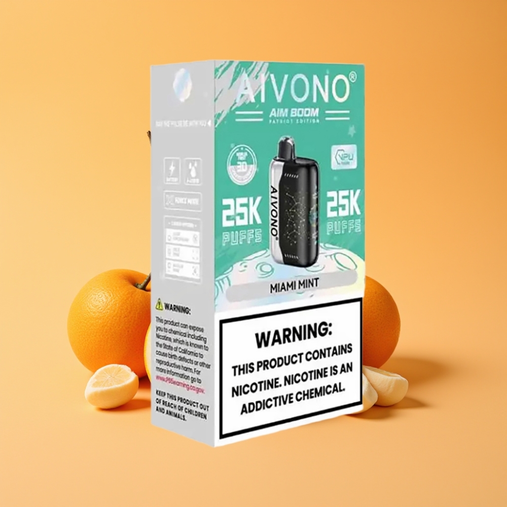 Denmark distributors Aivono Aim Boom 25000 Puffs Engangs Vape Miami Mynte