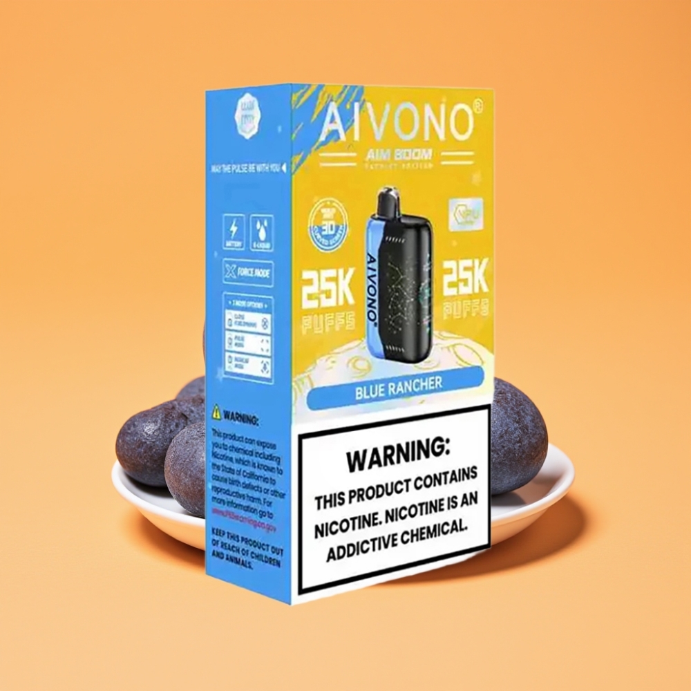 Denmark distributors Aivono Aim Boom 25000 Puffs Engangsvaper Blå Rancher 28ml
