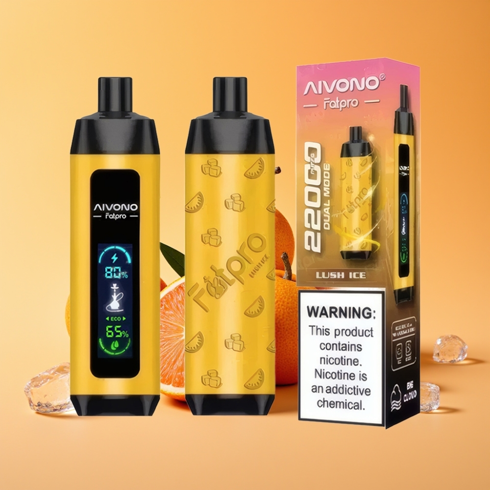 Aivono Aim Fatpro 22000 Puffs Disposable Vape Blød Is med 28ml E-liquid og 0,6 ohm Mesh Coil
