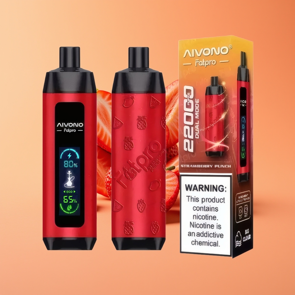 Aivono Aim Fatpro 22000 Puffs Disposable Vape Jordbær Punch 28ml 600mAh