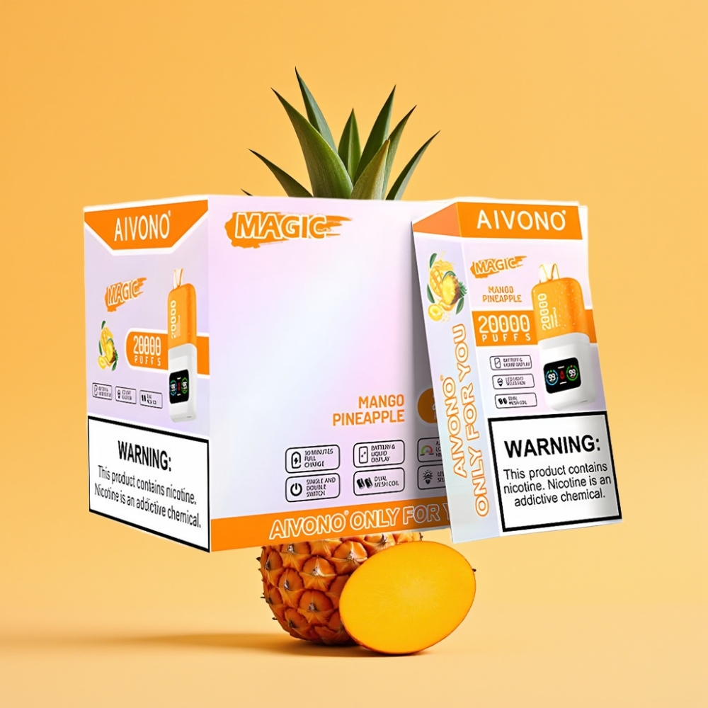 Aivono AIM MAGIC 20000 Puffs Engangs Ecigaret Mango Ananas med LCD-skærm