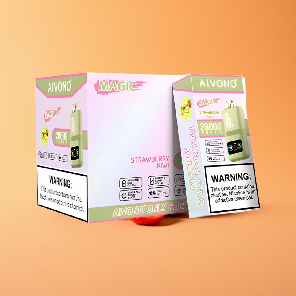 Aivono AIM MAGIC 20000 Puffs Engangs Vape med jordbær kiwi og Type-C opladning