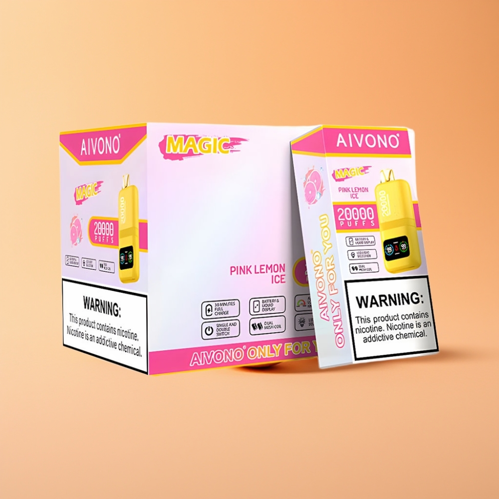 Aivono Aim Magic 20000 Puds Disposable Vape Lyserød citronis med LCD-skærm og Type-C opladning