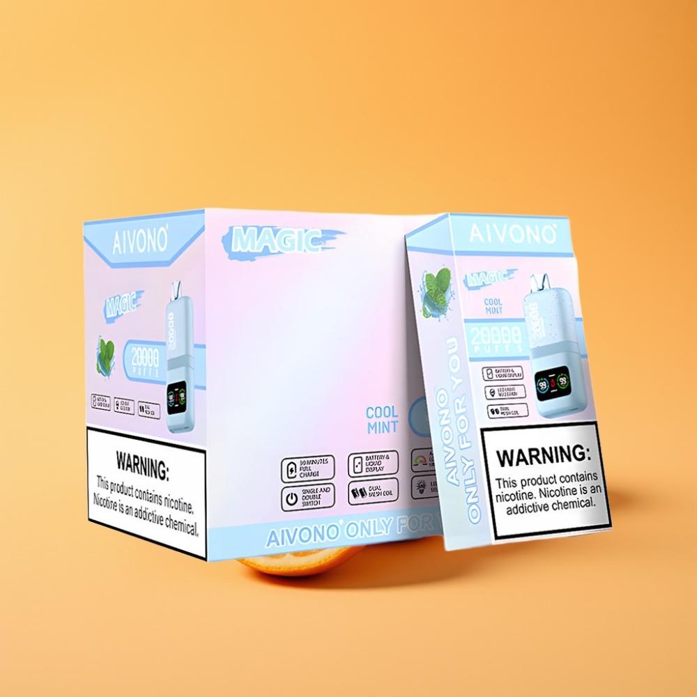 Aivono Aim Magic 20000 Puffs Brug-og-smid-vape Kølig mynte med LCD skærm og 26ml e-væske