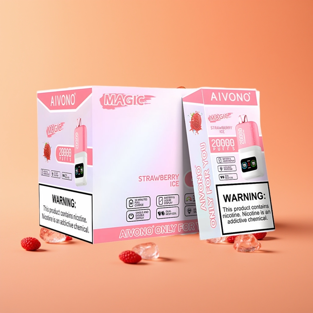 Aivono Aim Magic 20000 Puffs Disposable Vape jordbær is Type-C opladelig