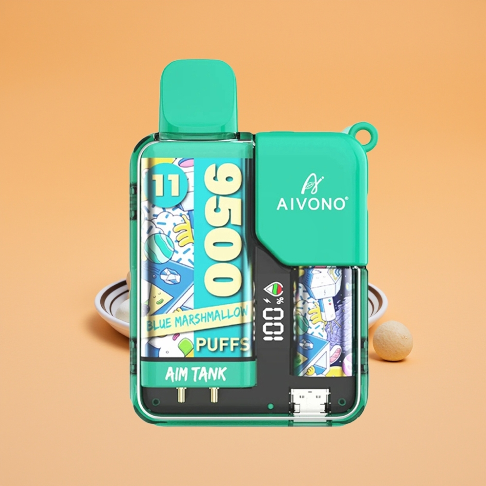 Denmark distributors Aivono Aim Tank 9500 Puffs Disposable Vape Blå Skumfidus