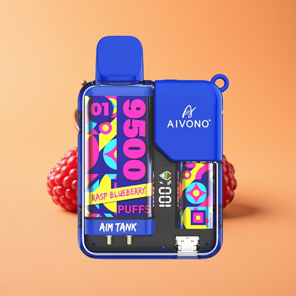Denmark distributors Aivono Aim Tank 9500 Puffs Engangs Vape Hindbær Blåbær