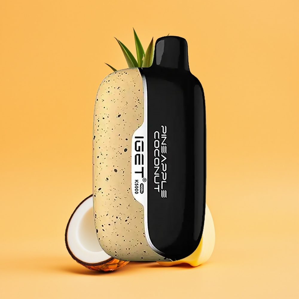 IGET Moon K5000 Puffs Engangs Vape Ananas Kokos (81,5 g, 1,35 Ohm Mesh Coil)
