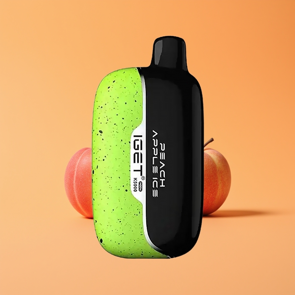 IGET Moon K5000 Puffs Engangs Vape Fersken Æble - 5000 Puffs, 1.35 Ohm Mesh Coil