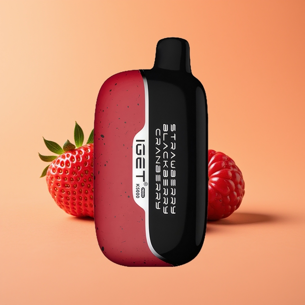 IGET Moon K5000 Puffs Engangs Vape Jordbær Brombær Tranebær (81.5 g)