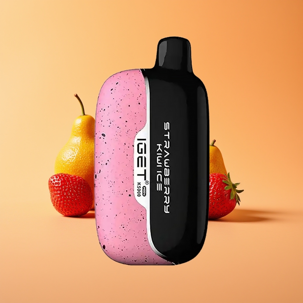 IGET Moon K5000 Puffs Engangs Vape Jordbær Kiwi Is med Mesh Coil 1,35 Ohm