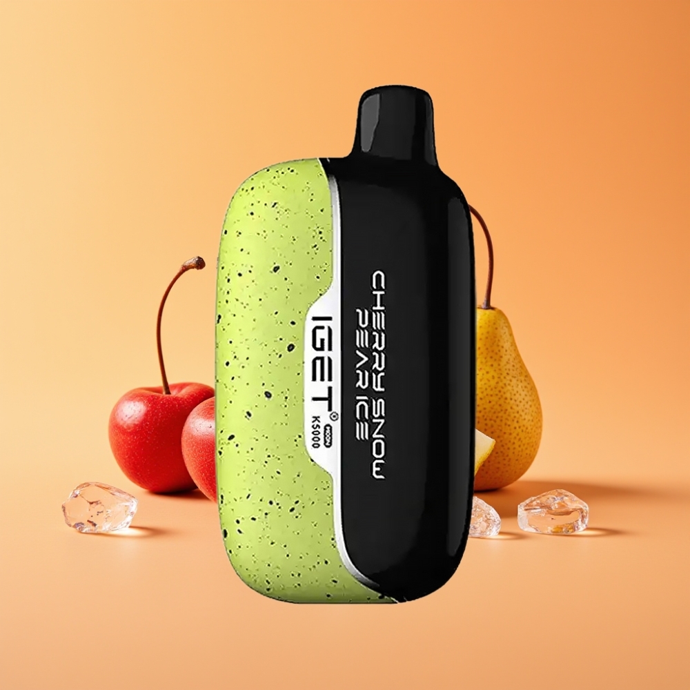 IGET Moon K5000 Puffs Engangs Vape Kirsebær Sne Pære Is med Mesh Coil 1,35 Ohm
