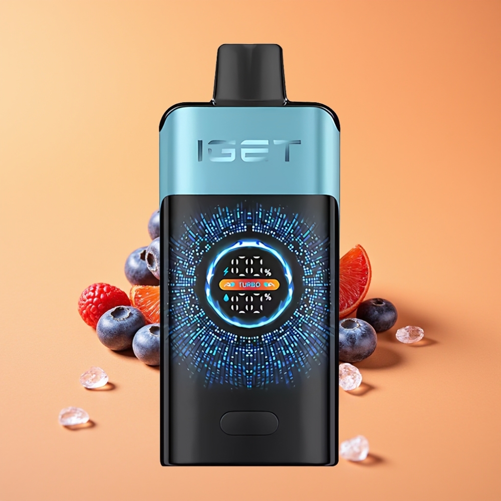 IGET ONE 12000 Puffs Engangs Vape Blåbær Is med 2700 mAh Batteri og 0,6 ohm Dual Mesh Coil