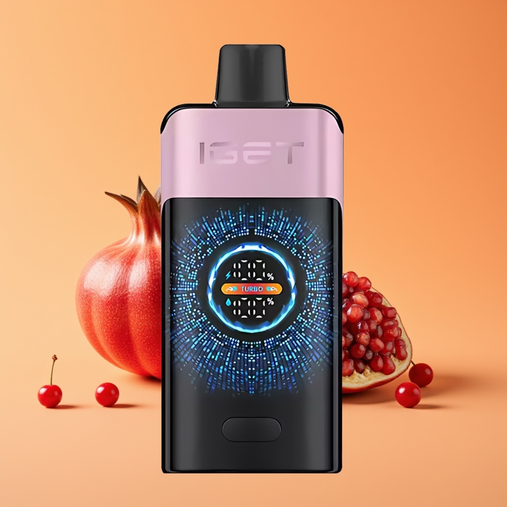 IGET ONE 12000 Puffs Engangs Vape Kirsebær Granatæble med 2700 mAh Batteri og Dobbelt Mesh Coil