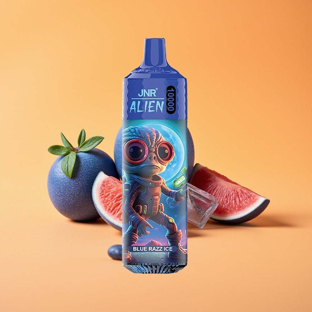 JNR Alien 10000 Puffs Disposable Vape Blå hindbær is og Type-C Hurtigopladning