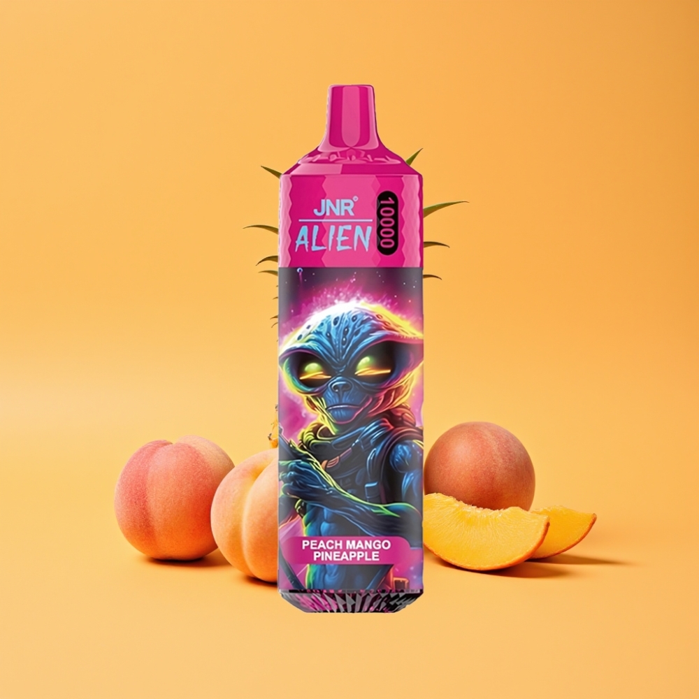 JNR Alien 10000 Puffs Disposable Vape Fersken mango ananas med 850mAh batteri