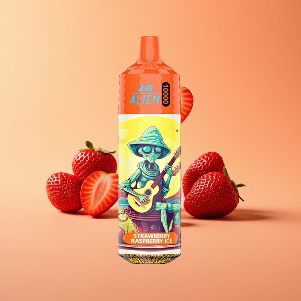 JNR Alien 10000 Puffs Disposable Vape Jordbær Hindbær Is med 850mAh Batteri