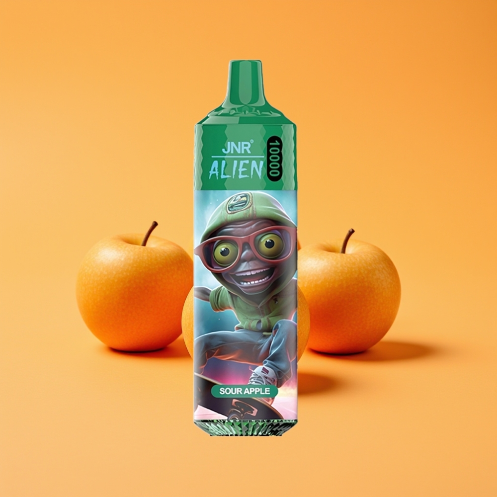 JNR Alien 10000 Puffs Disposable Vape Sur Æble med 850mAh Batteri og Type-C Ladning