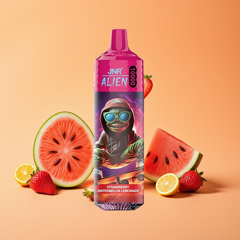JNR Alien 10000 Puffs Engangs Vape Jordbær Vandmelon Lemonade med 850mAh Batteri