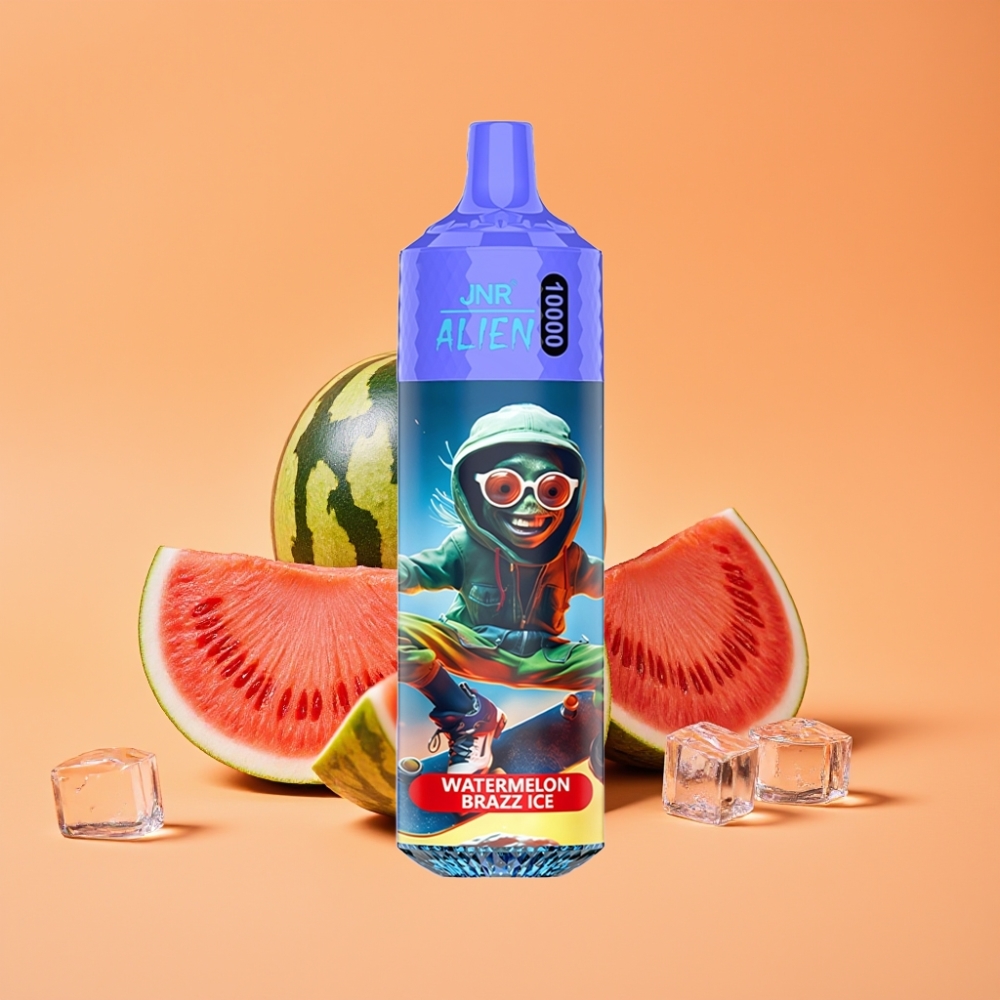 JNR Alien 10000 Puffs Engangsdamp Vandmelon Brazz Is med 850mAh Batteri og Type-C Hurtigladning