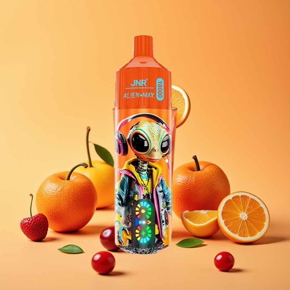 JNR Alien Max 18000 Puffs Bærbar Vape Sprudlende Kirsebær Cola med Smart LED Display