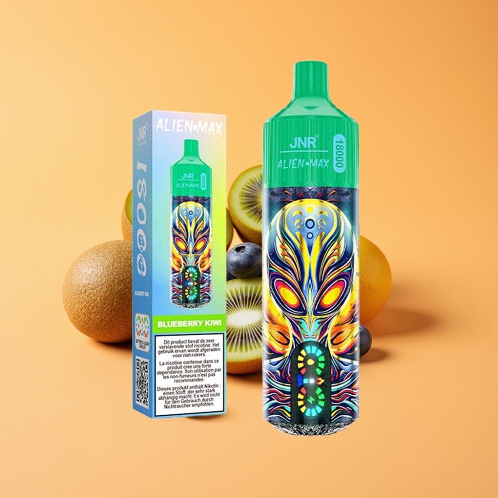 JNR Alien Max 18000 Puffs Disposable Vape Blåbær Kiwi med Smart LED Display