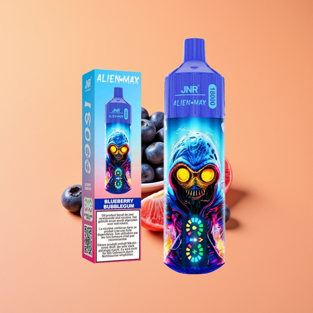 JNR Alien Max 18000 Puffs Disposable Vape Blåbær Tyggegummi med Smart LED Display