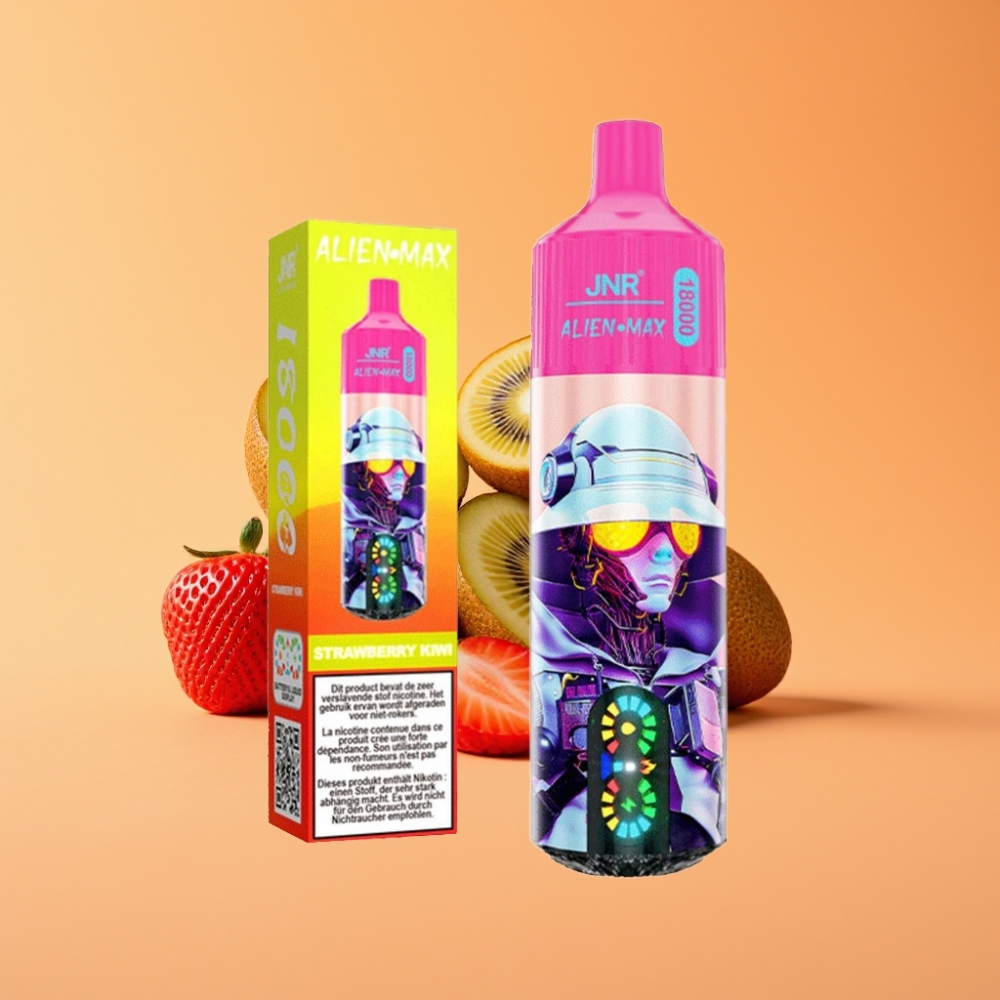 JNR Alien Max 18000 Puffs Engangs Vape Jordbær Kiwi med Smart LED Display
