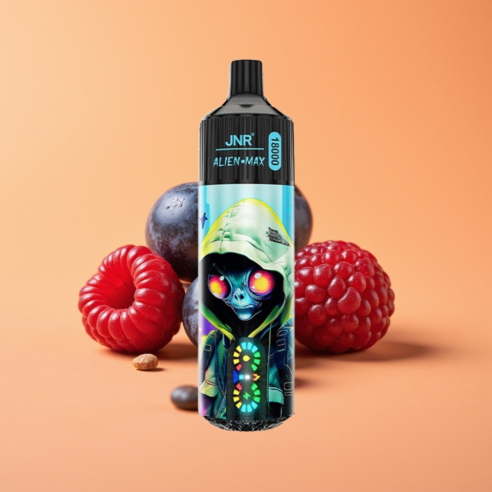 JNR Alien Max 18000 Puffs Engangs-vape Blåbær Hindbær med Smart LED Display