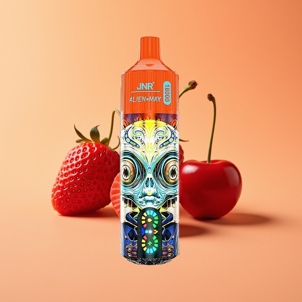 JNR Alien Max 18000 Puffs Smølfbar Jordbær Hindbær Kirsebær med Smart LED Display
