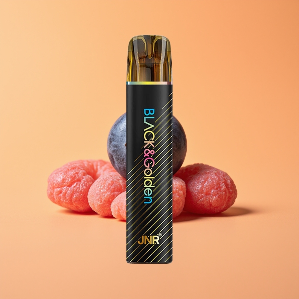 JNR Black&Golden 600+200 Puffs Engangs Vape Blåbær Tyggegummi med 800 Puffs og 550mAh