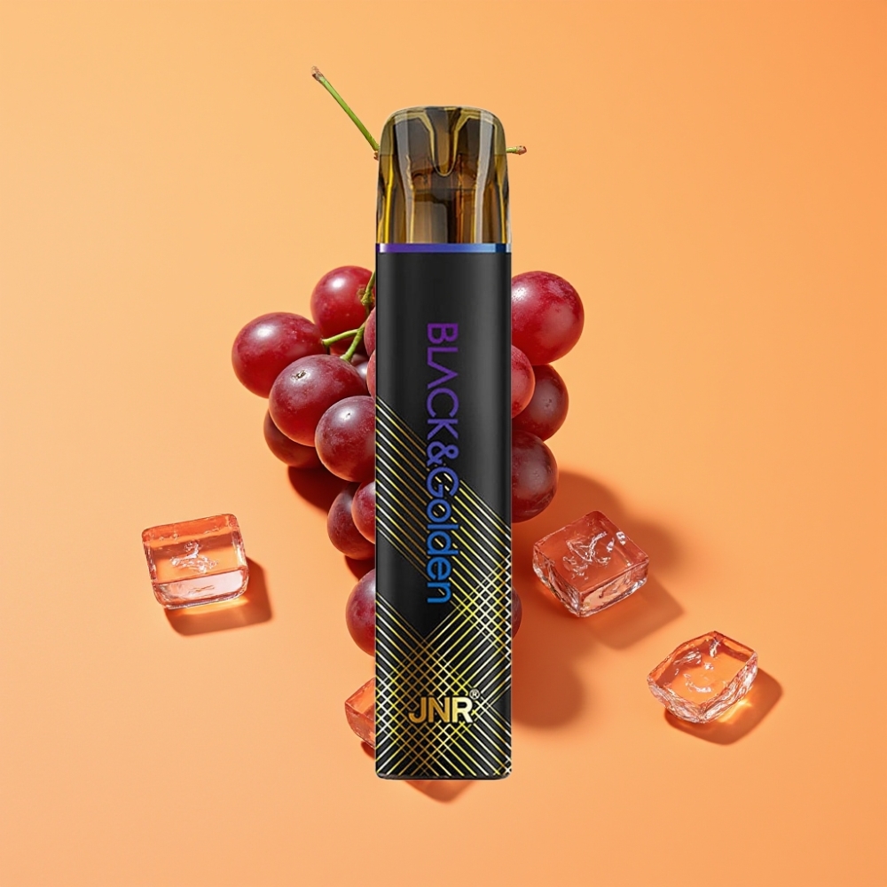 JNR Black&Golden 600+200 Puffs Engangs Vape Vindrueis med 800 Puffs og 550mAh