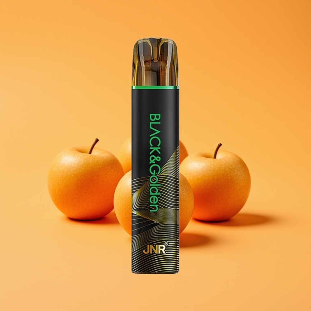 JNR Black&Golden 600+200 Puffs Engangsvape Sur Æble 800 Puffs