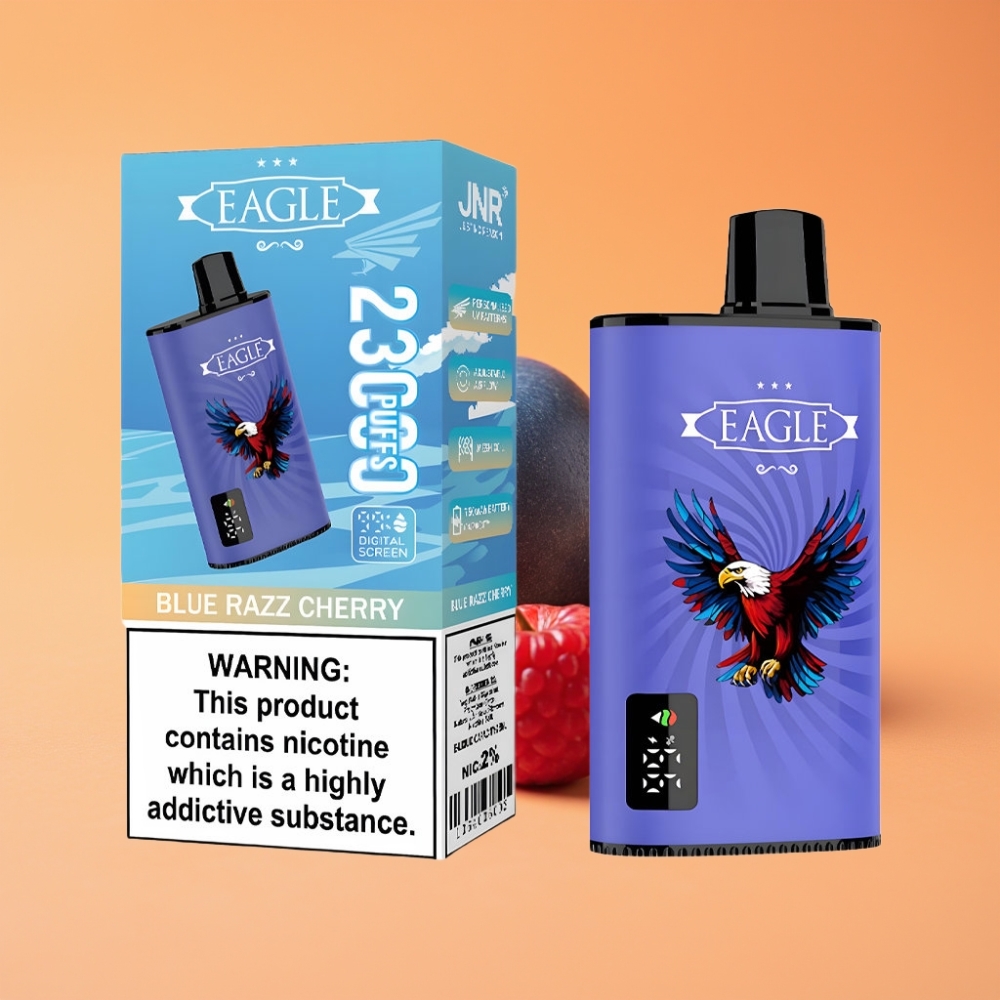 JNR EAGLE Smart 23000 Puffs Disposable Vape Blå Hindbær Kirsebær med Digital Skærm