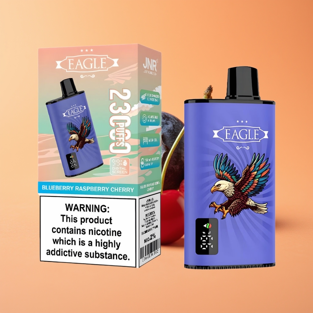 JNR EAGLE Smart 23000 Puffs Disposable Vape Blåbær Hindbær Kirsebær med Digital Skærm