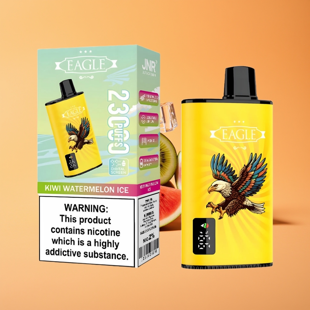 JNR EAGLE Smart 23000 Puffs Disposable Vape Kiwi Vandmelon Is med Digital Skærm og Justerbar Luftflow