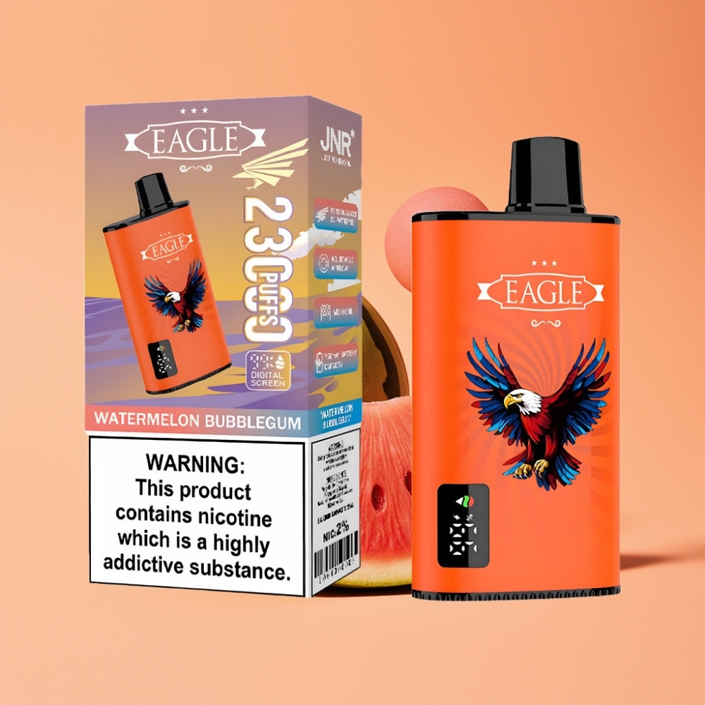 JNR EAGLE Smart 23000 Puffs Disposable Vape Vandmelon Tyggegummi med Digital Skærm