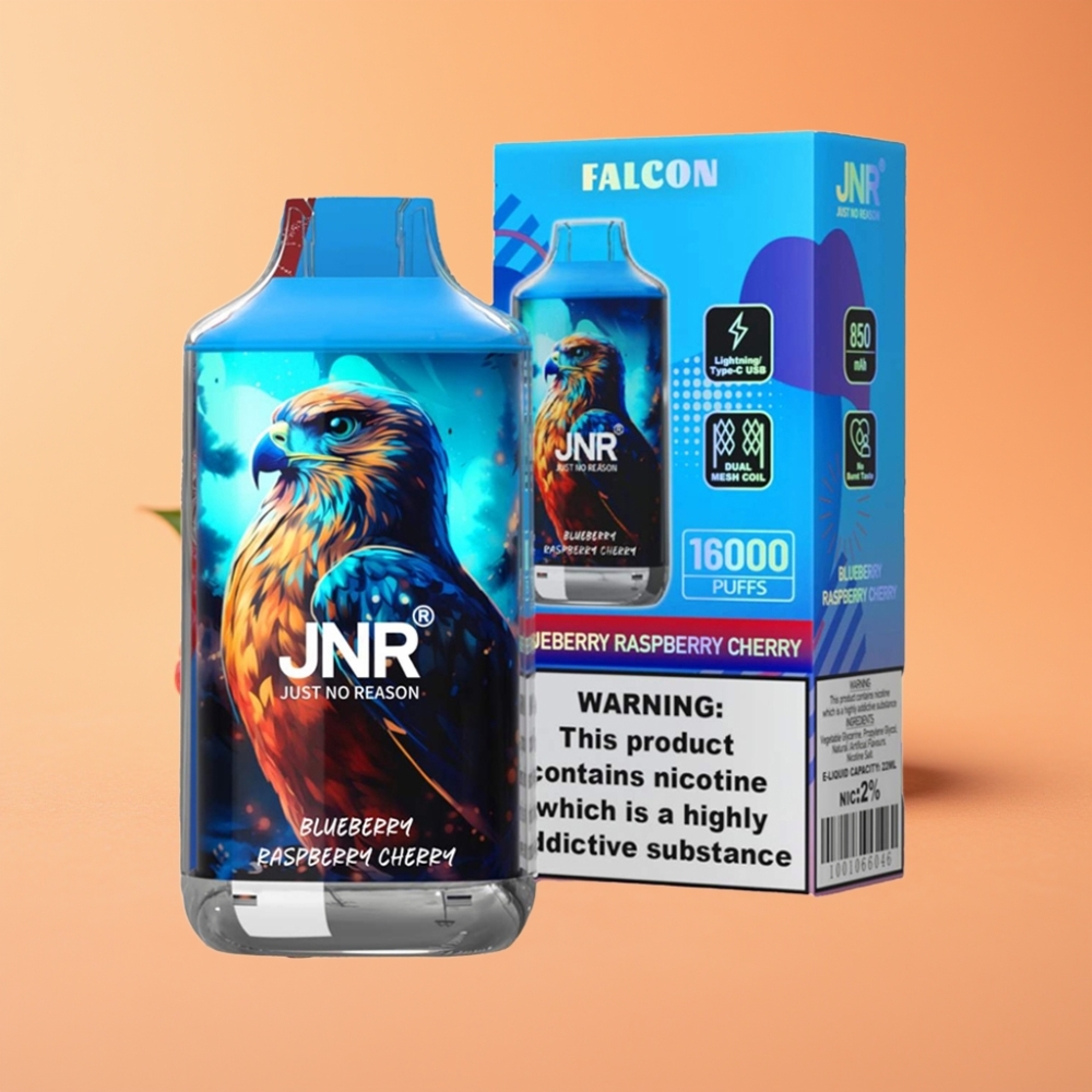 Denmark distributors JNR Falcon 16000 Puffs Blåbær Hindbær Kirsebær