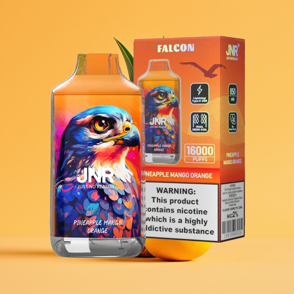 JNR Falcon 16000 Puffs Ananas Mango Appelsin Disposable Vape med 850 mAh & Type C