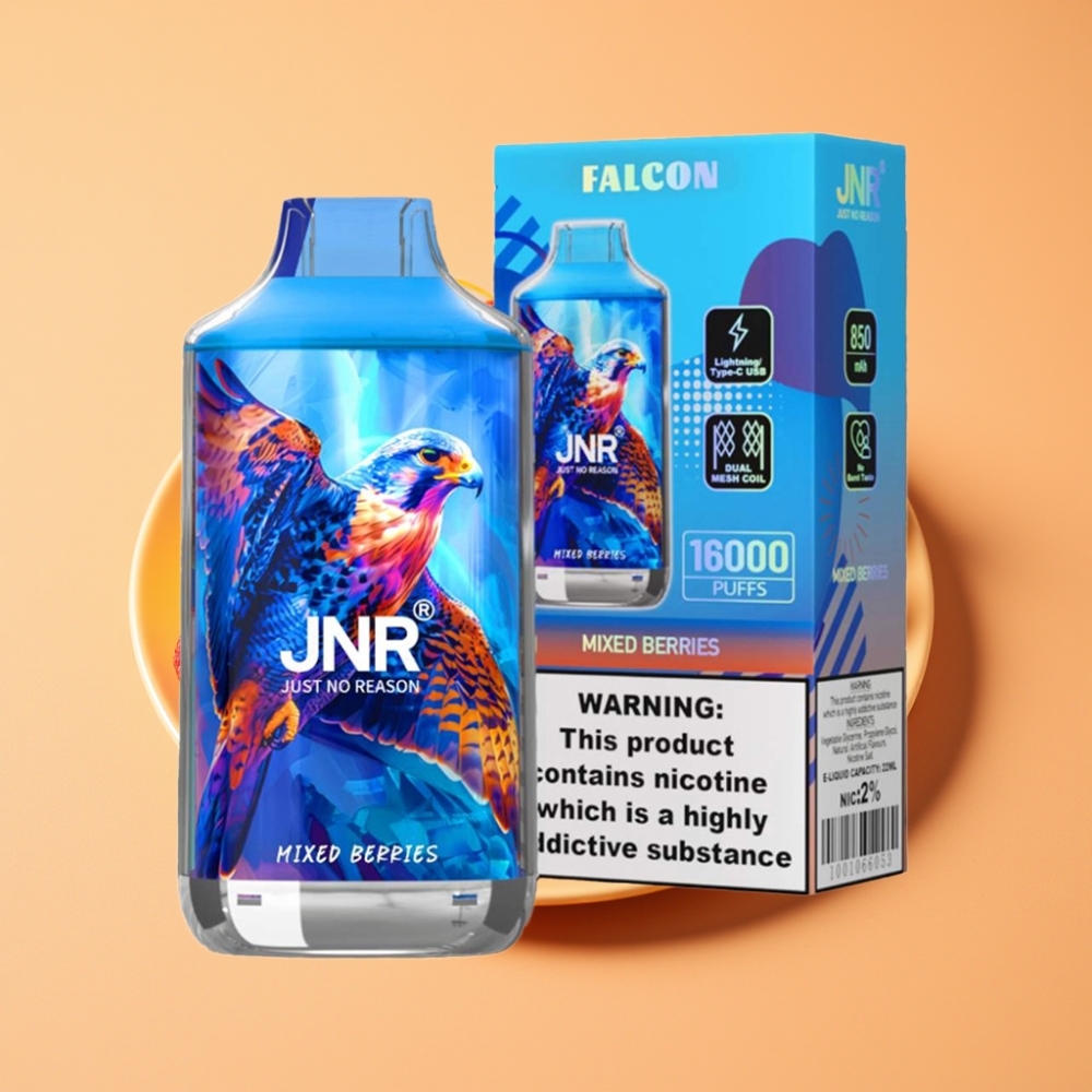 JNR Falcon 16000 Puffs Disposable Vape Blandede Bær med 850 mAh & Dual Mesh Coil