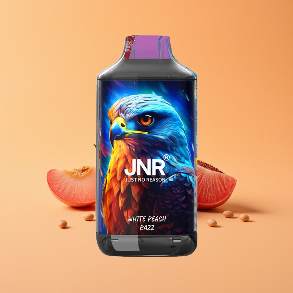 JNR Falcon 16000 Puffs Disposable Vape Hvid Fersken Razz – 850 mAh, 22ml