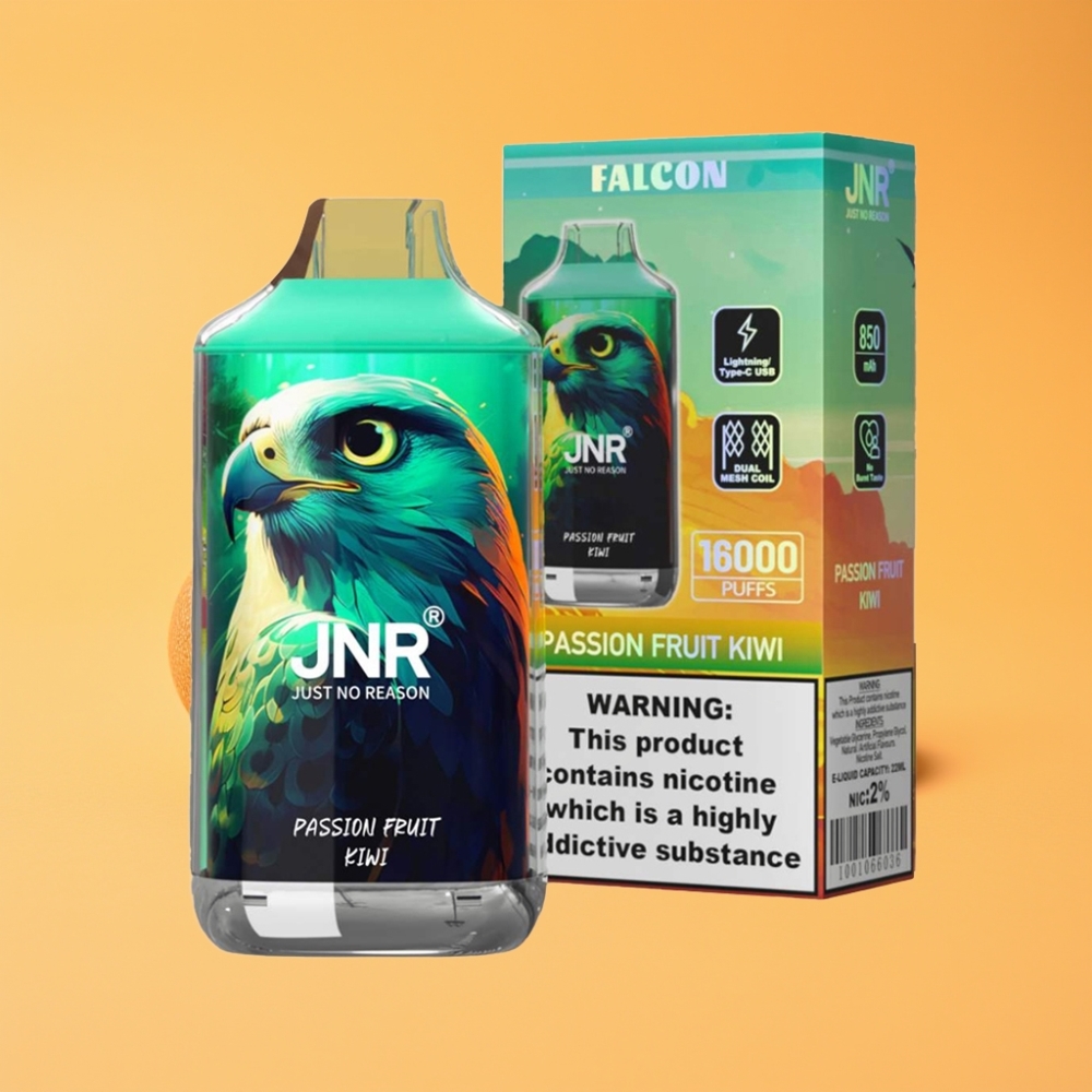 JNR Falcon 16000 Puffs Disposable Vape Passionsfrugt Kiwi med 850 mAh batteri