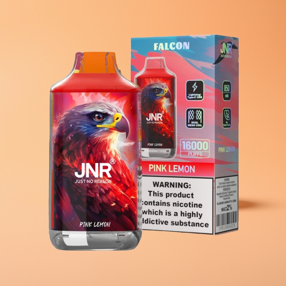 JNR Falcon 16000 Puffs Engangs Vape Lyserød Citron med Type C & LED Display