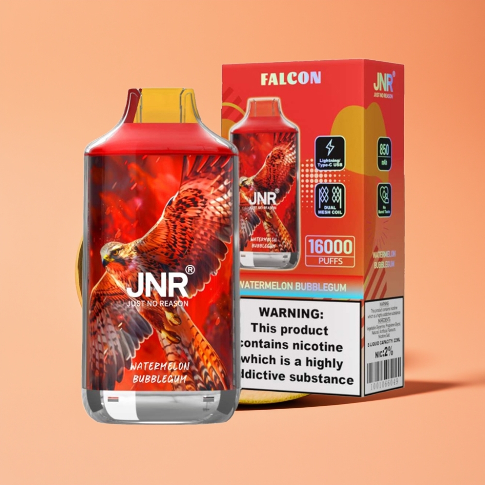 JNR Falcon 16000 Puffs Vandmelon Bubblegum 22ml Dual Mesh Coil