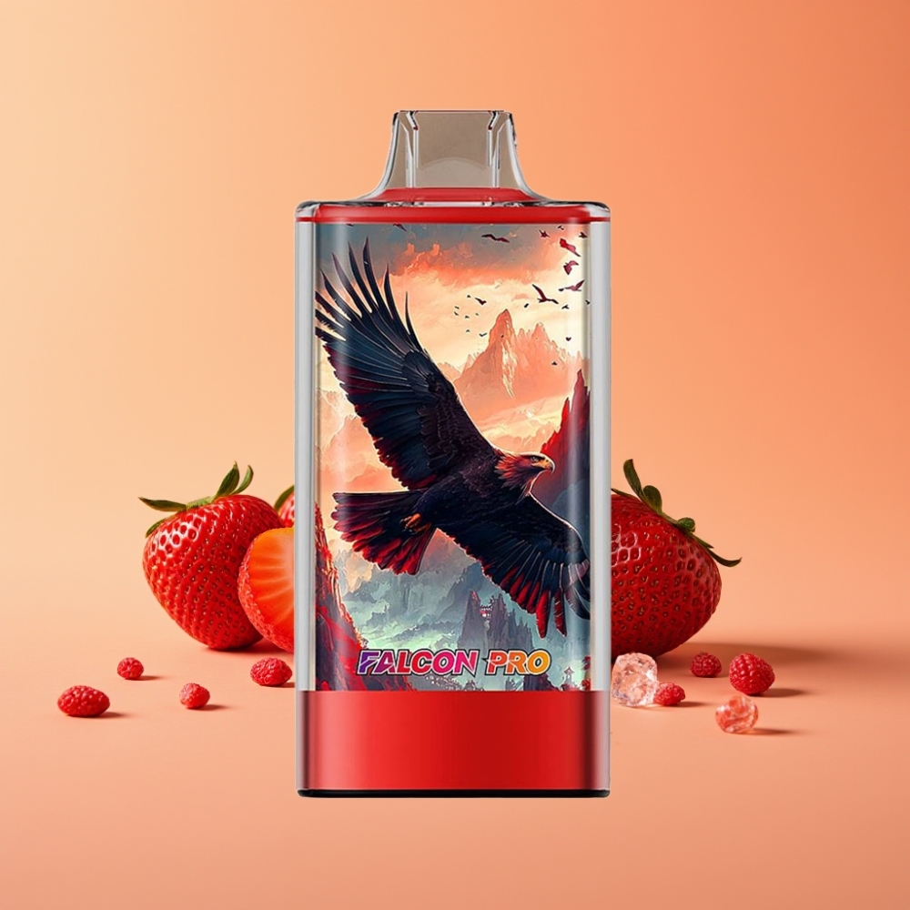 JNR Falcon Pro 28000 Engangs Vape Jordbær Is med Smart Display og Dual Mesh Coil